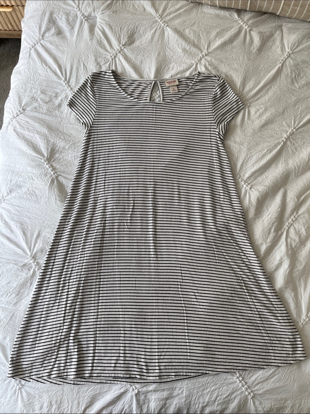 Mossimo Supply Co. Black & White Striped Short Sleeve Top